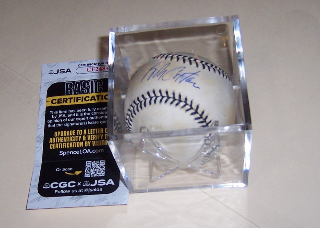 JSA signed BASEBALL AUTOGRAPHED BOB COSTAS ON MLB MICKEY MANTLE RAWLINGS