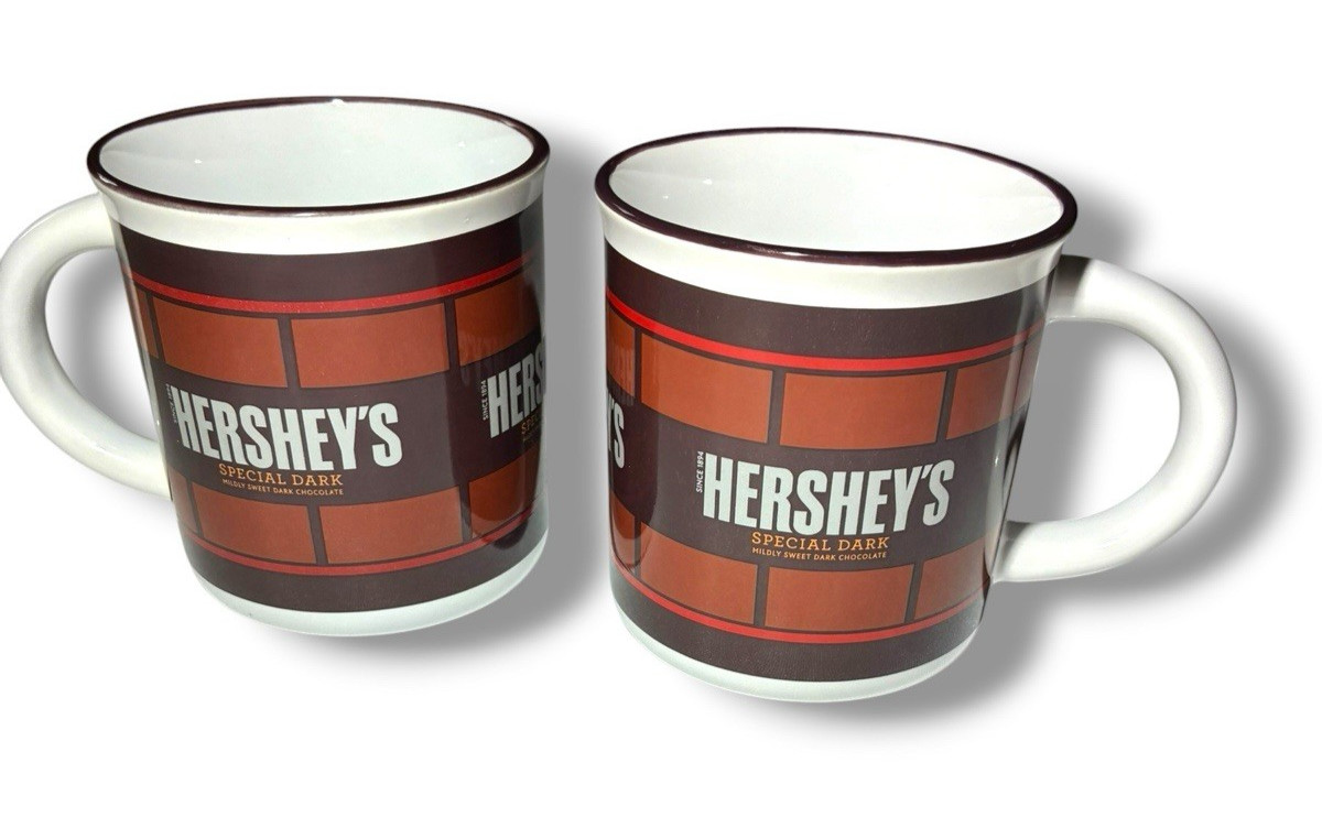 Set of 2 – Galerie Hershey’s Special Dark Chocolate Coffee Tea Mugs Cups 12 oz