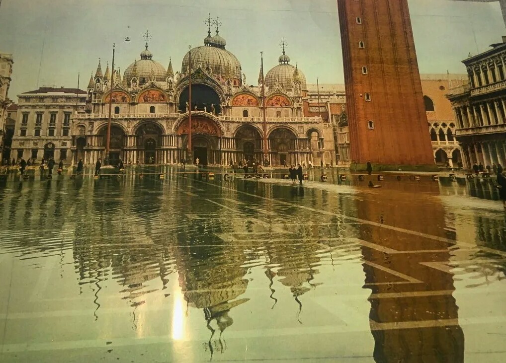 Vintage 24×17.5 Photograh Poster Venezia Piazza San Marco Editrice Italy