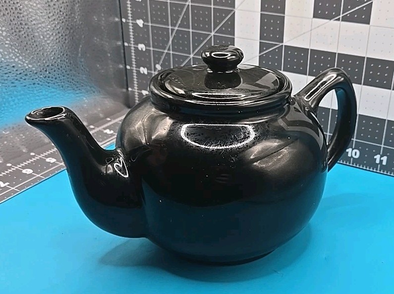 Black Ceramic Earthenware Teapot