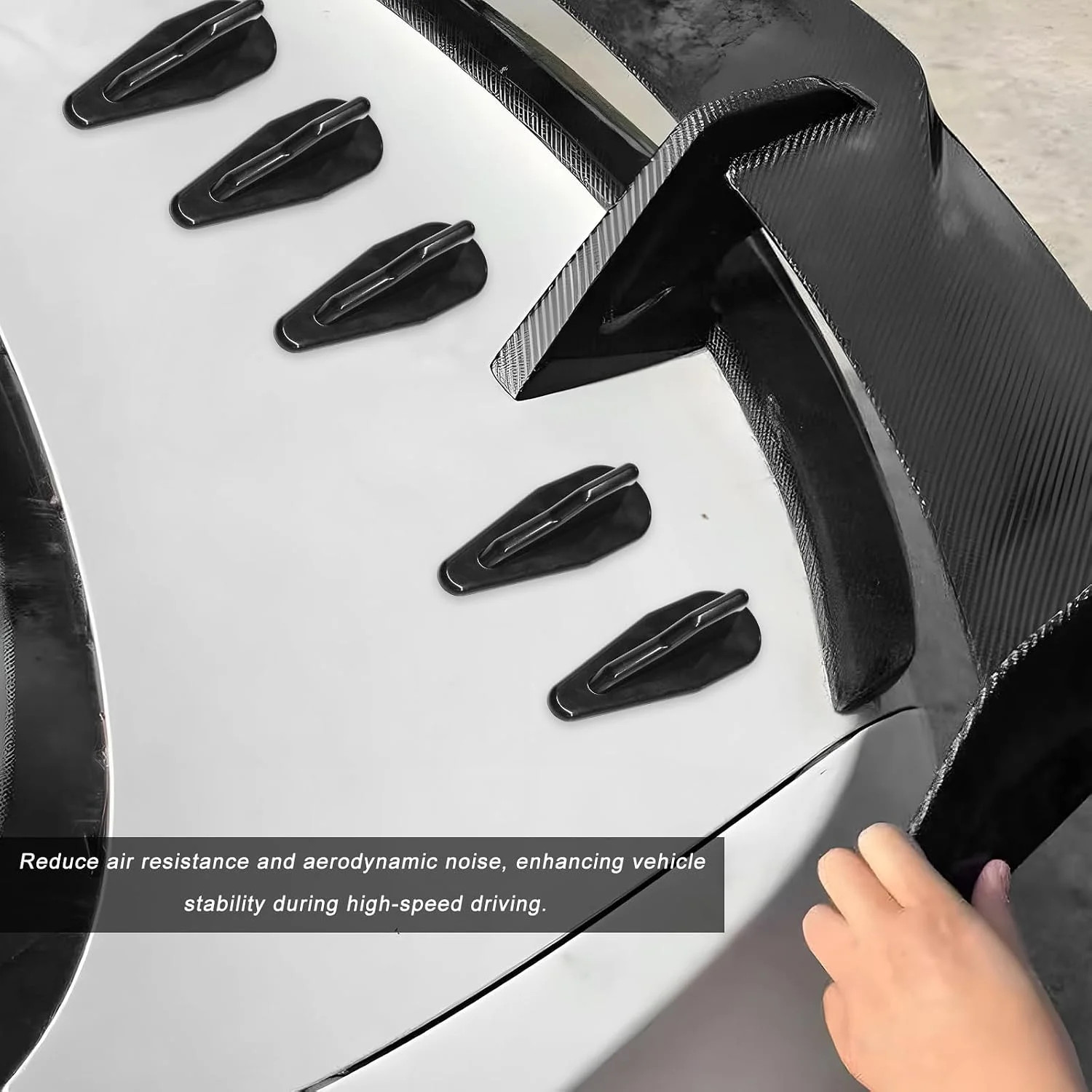 10x Shark Fin Diffuser Vortex Generator Black For Car Roof Spoiler Bumper