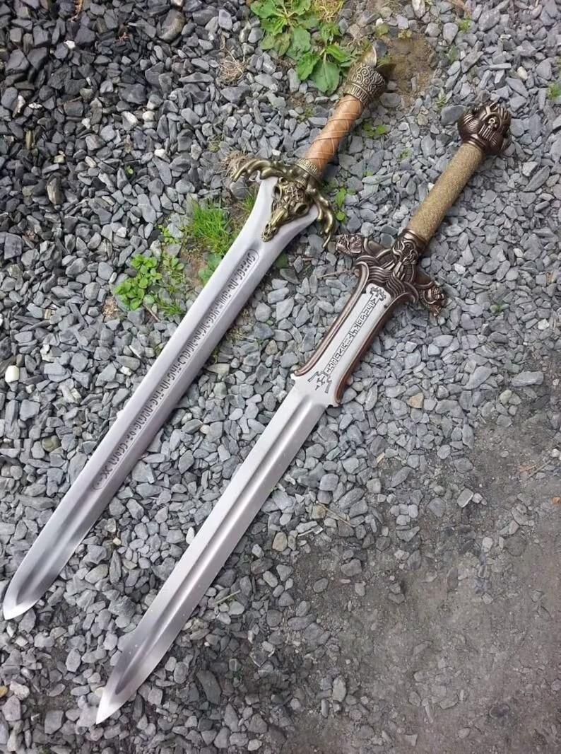 Hand Forged Conan Destroyer Father’s , Conan The Barbarian Replica Pair Swords