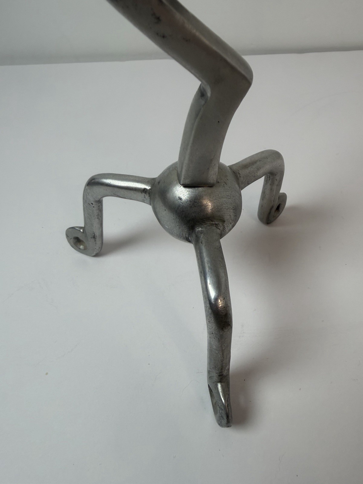 Postmodern Aluminum Zigzag Zig Zag Squiggle 13″ Candleholder Candlestick MCM Art