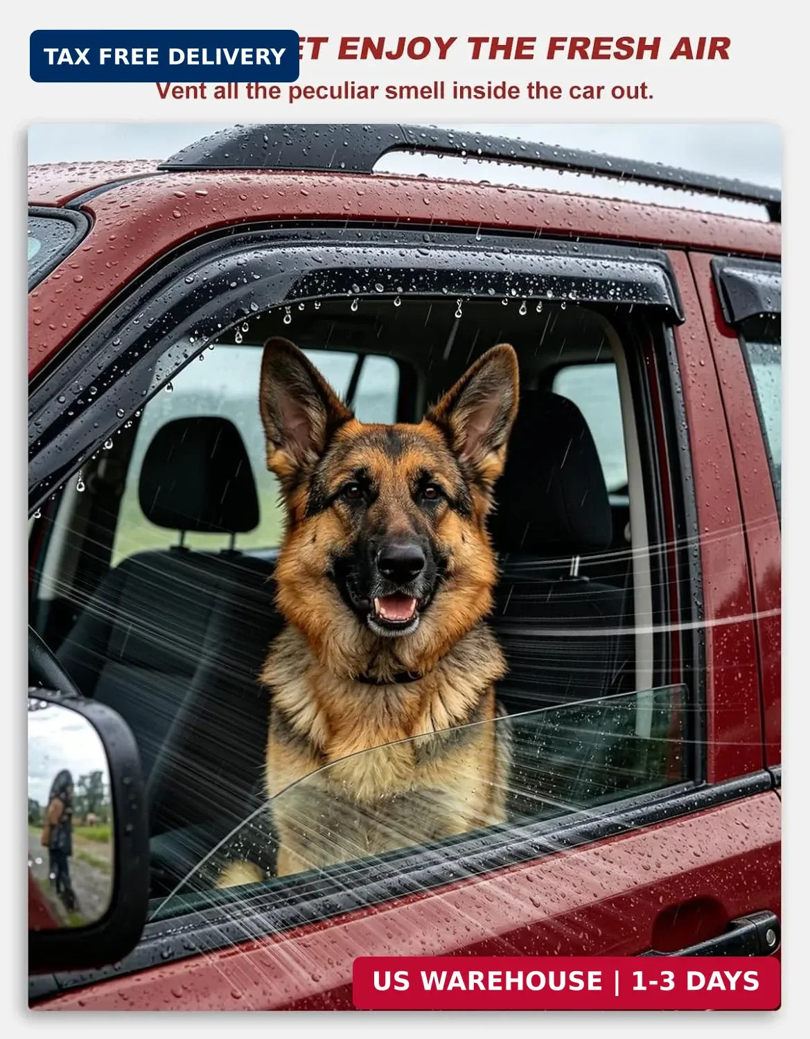 Outside-Mount Window Rain Guards Fit for Ford Explorer 2020-2026, Extra Durable