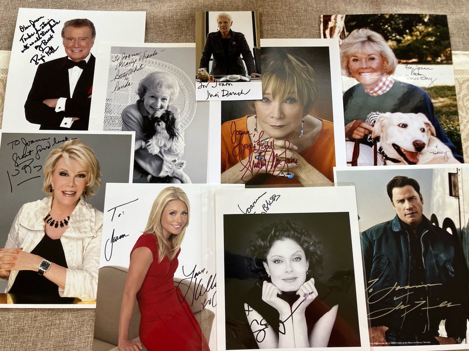 9 Vintage Autographed Photos All Inscribed To “Joann” . Betty White, Doris Day