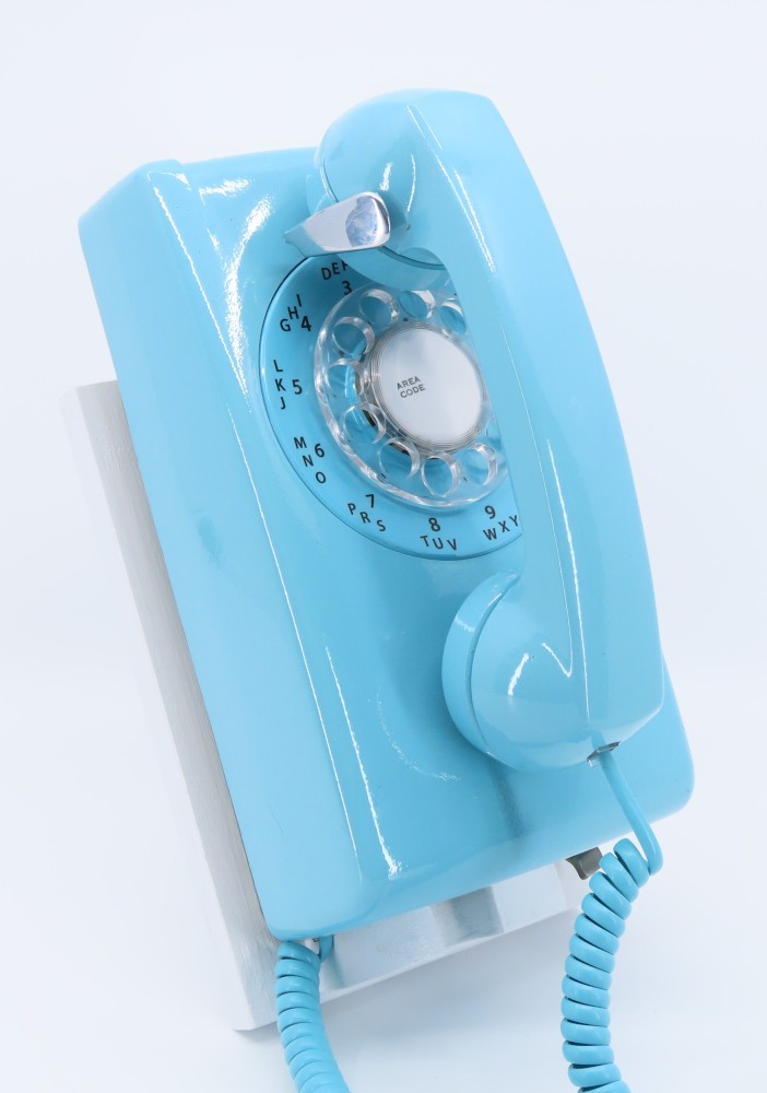 Aqua Blue Rotary 554 Wall Telephone – Full Restoration