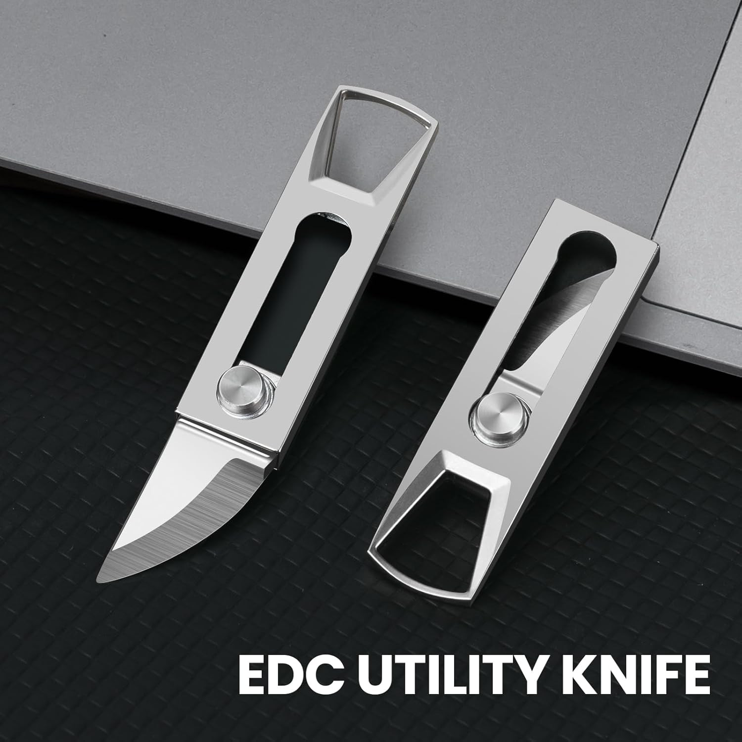 Small Keychain Knife, 2Pcs Mini Keychain Box Cutter, Tiny Pocket Knives with Sta