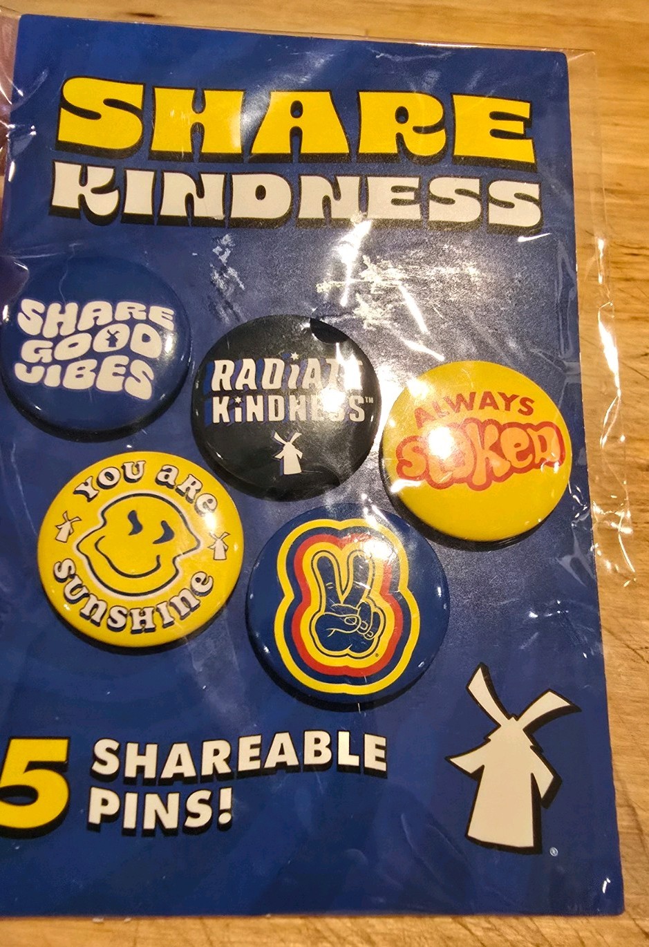 Dutch Bros Share Kindness 5 Pinbacks Set