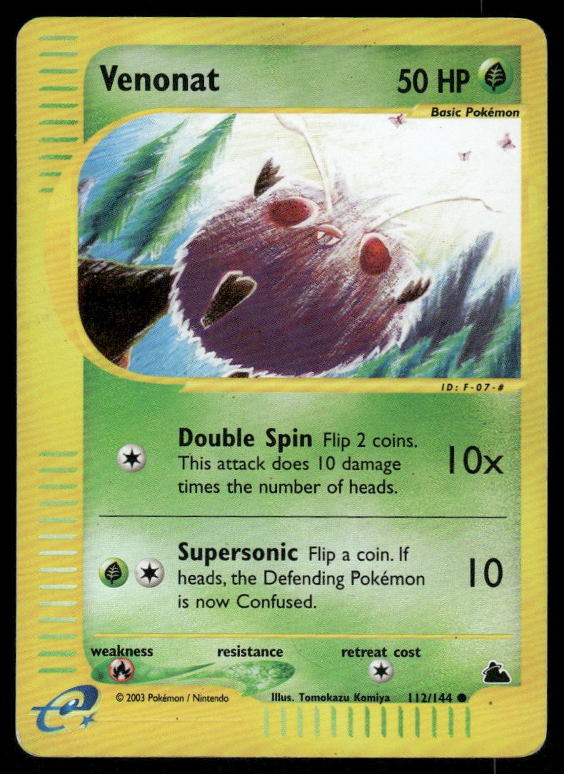Pokemon Cards Venonat 112/144 Reverse Holo Skyridge Common MP