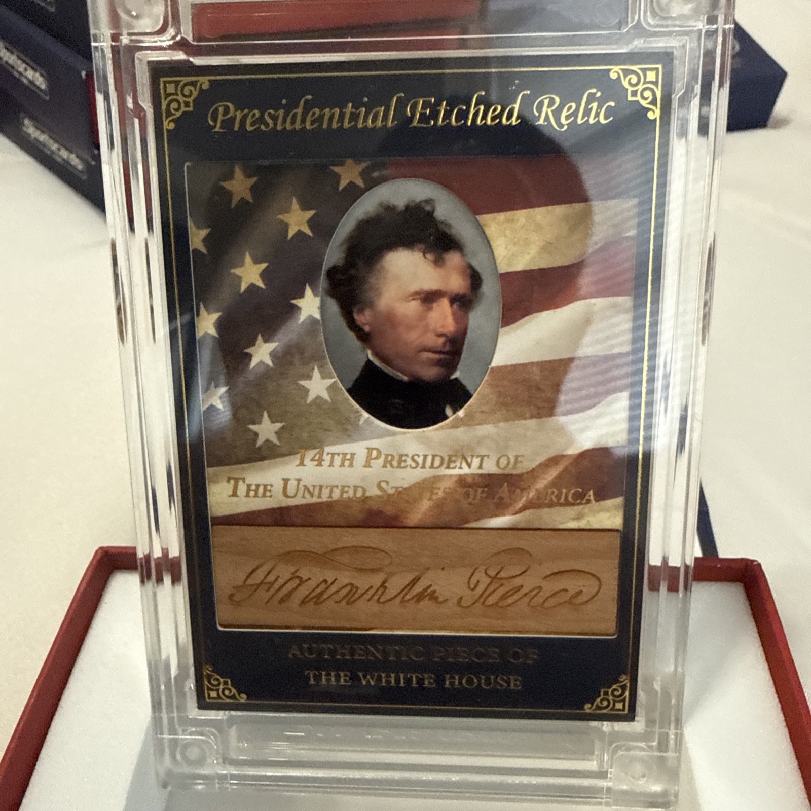 Word From POTUS Etched Signature White House Relic Franklin Pierce Rare /76