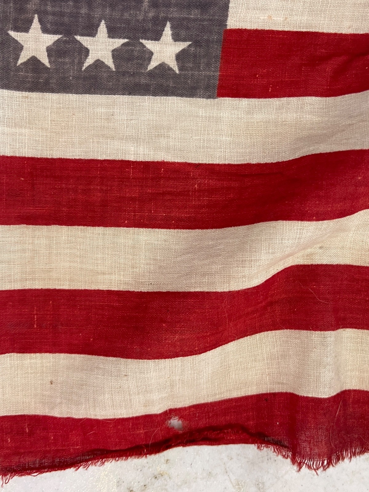 Antique 48 Star continuous bolt material Flag SUPER RARE 12″x80″