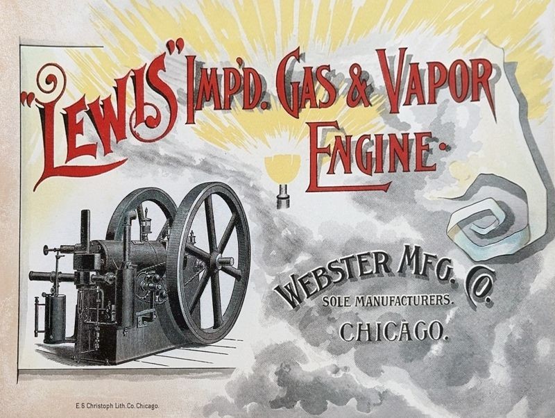 Lewis Gas & Vapor Engine by Webster Co Chicago New Metal Sign: 12×16″ Ships Free