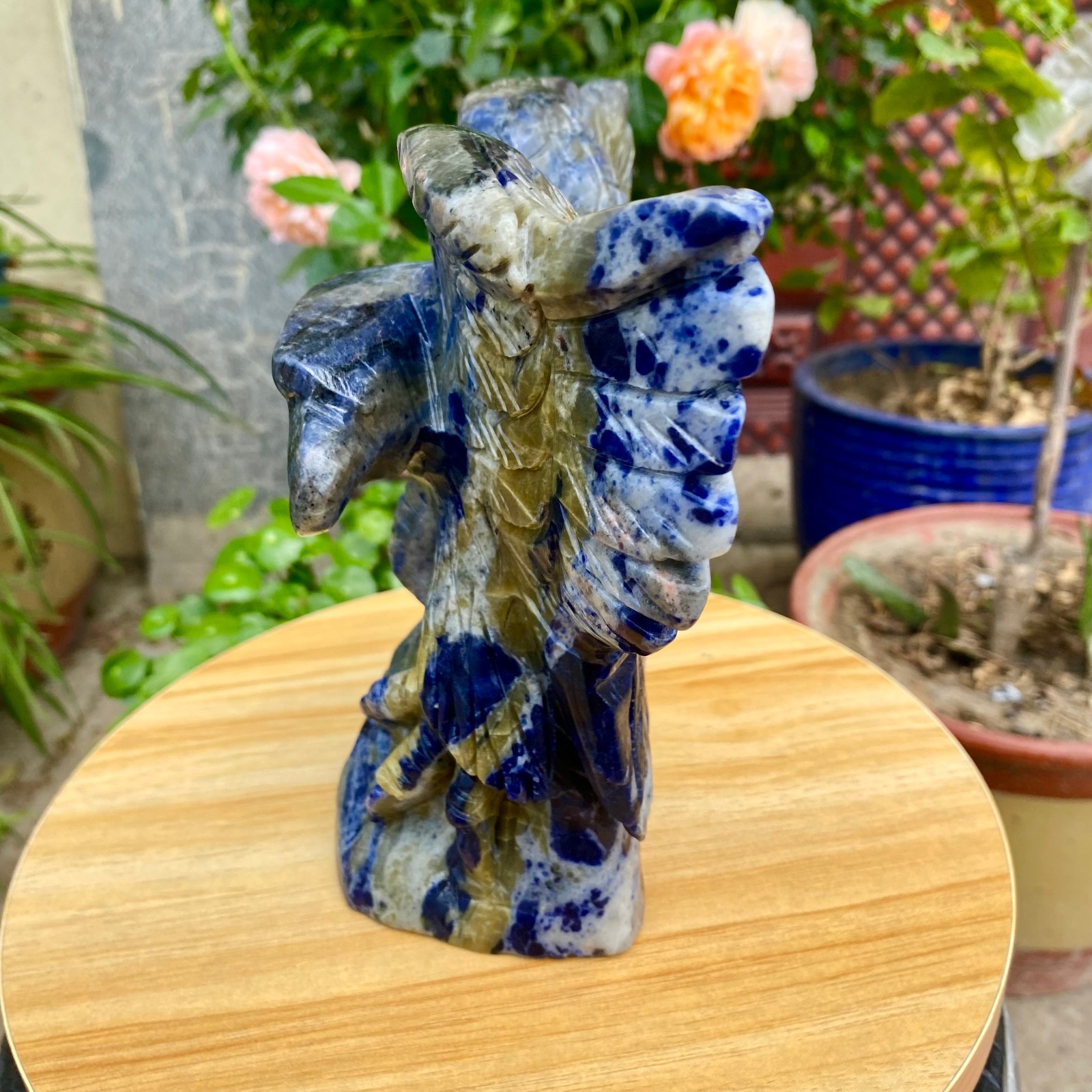 4.9LB Hand Carved Blue Agate Eagle Natural Crystal Animal Sculpture