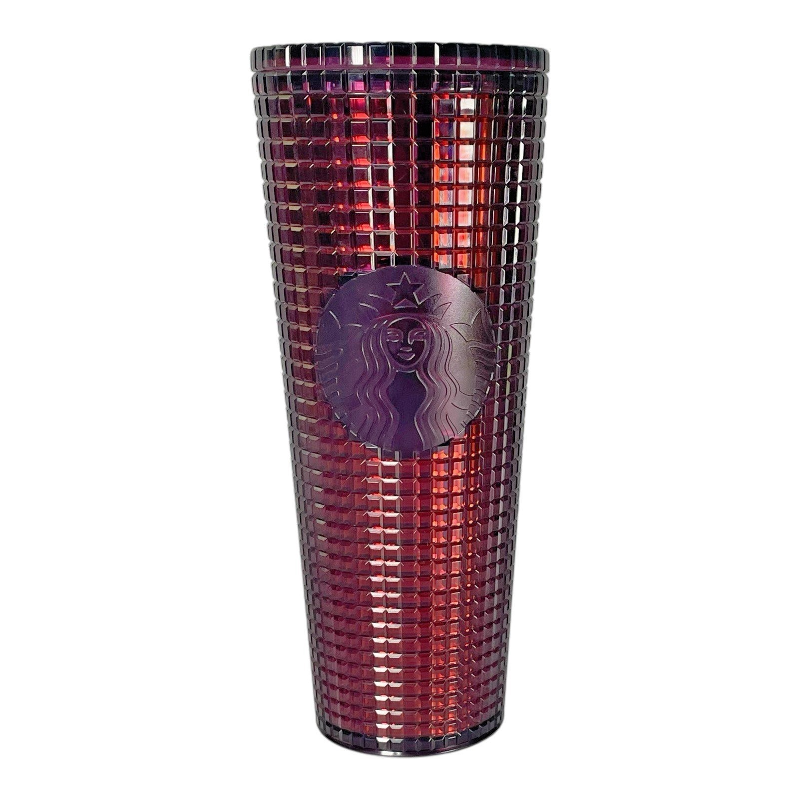 Starbucks 2020 Holiday Disco Grid Tumbler Berry Plum 24oz Venti LE Studded Cup