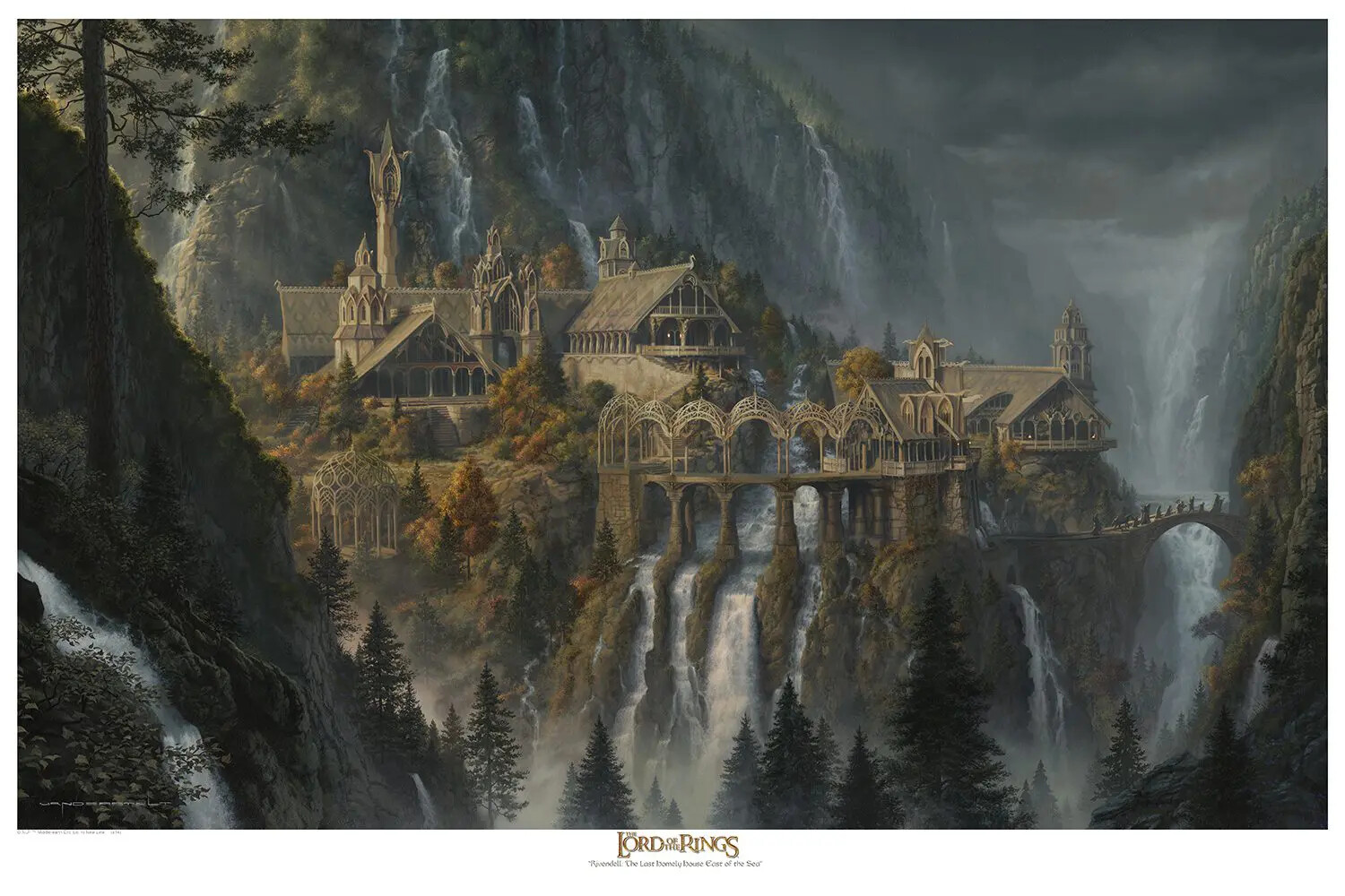 Rivendell: The Lord of the Rings Paper Giclee 24×43 inches