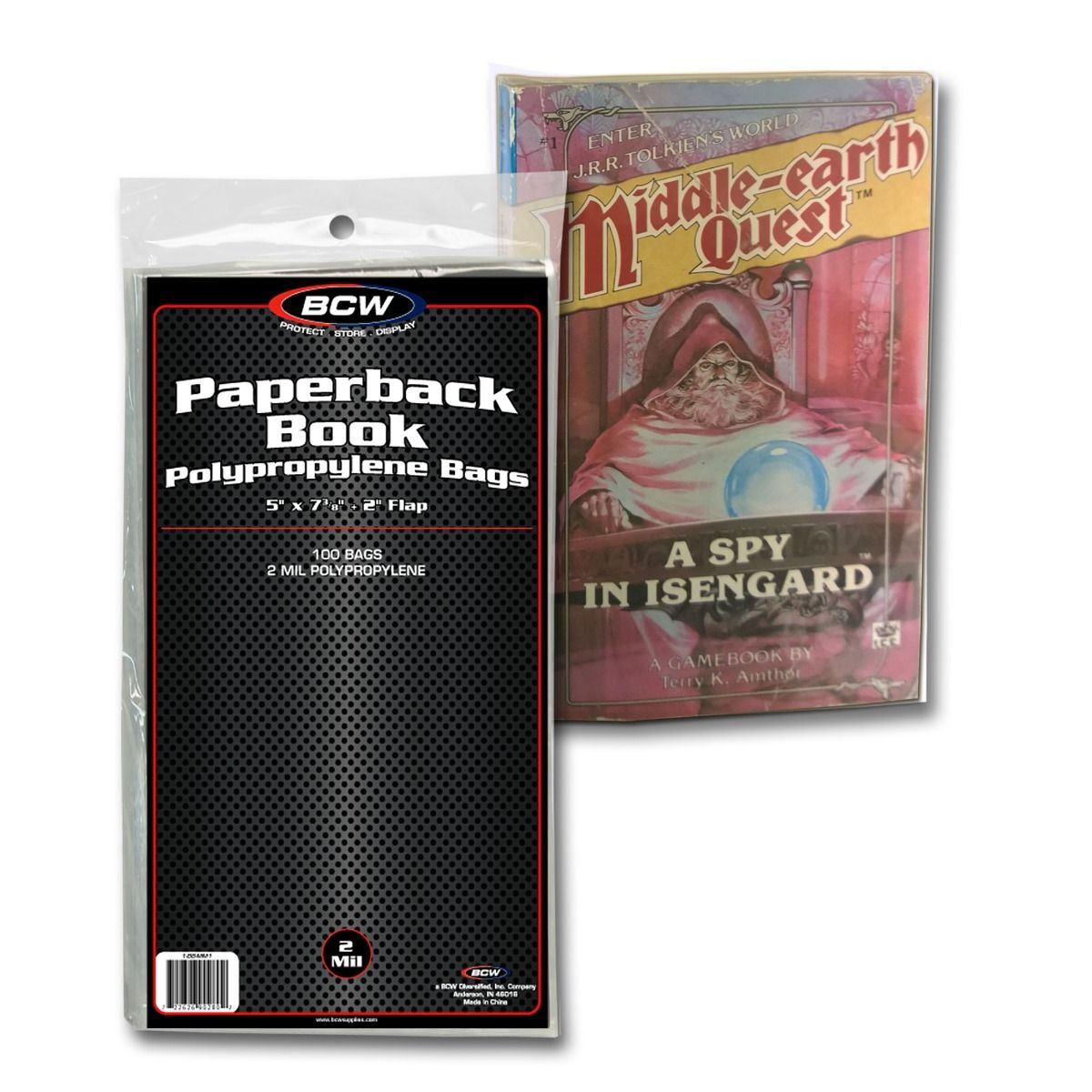2 packs of 100 (200) BCW 5″ x 7 ⅜” + 2″ Flap Paperback Book Bags