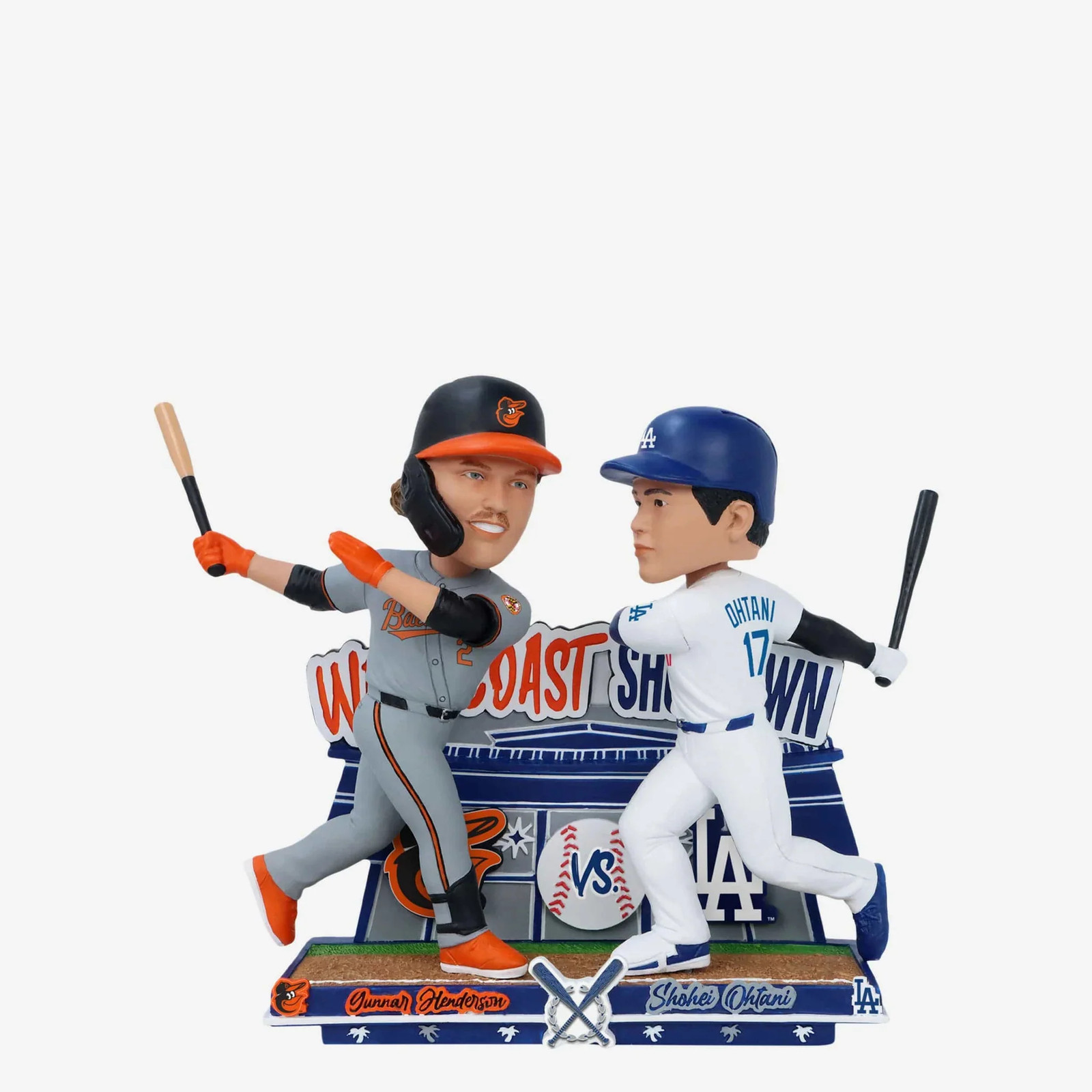 Gunnar Henderson & Shohei Ohtani Orioles Dodgers West Coast Sho Down Bobblehead