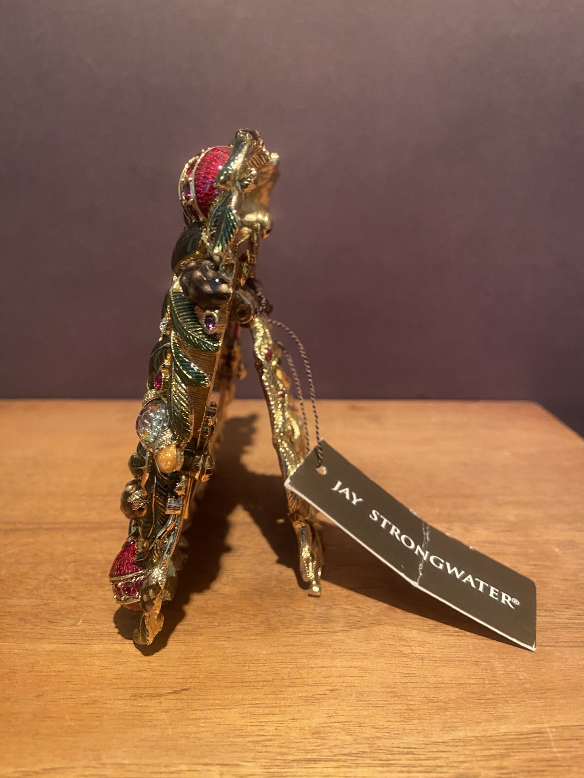 JAY STRONGWATER FRAME “CHRISTABELLE” CHRISTMAS-ORNAMENTS TREE HOLLY BEJEWELED