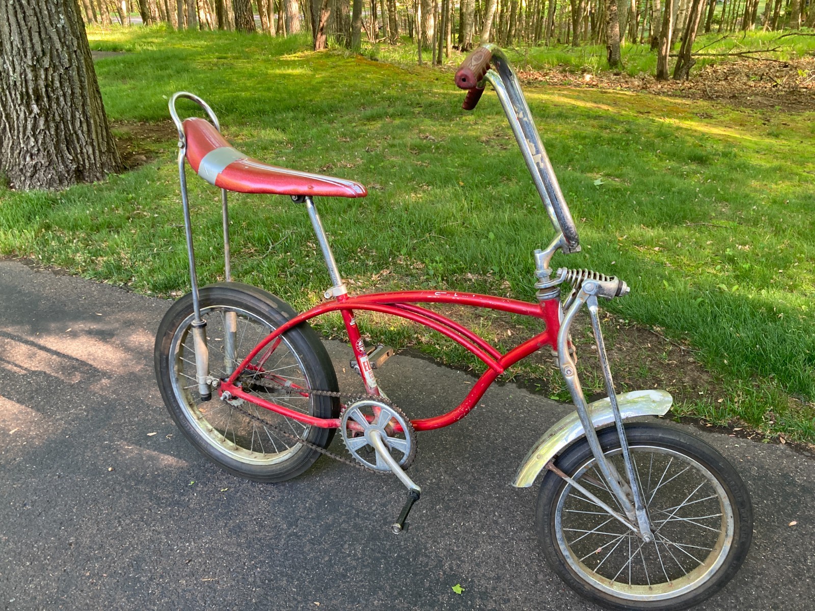 VTG Schwinn Stingray Muscle Bike 1971 Original Metallic Glitter Red Hand Grips
