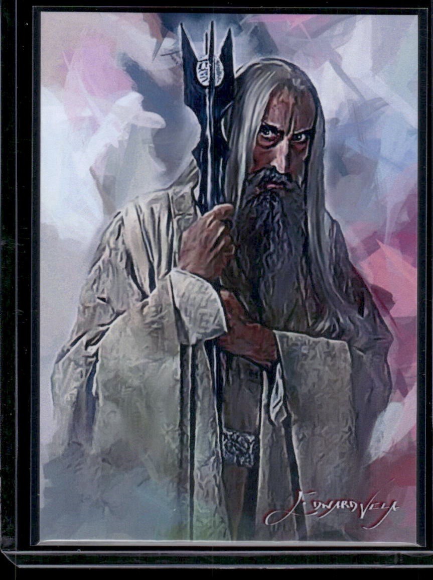 Saruman The White Artist Edward Vela Auto Signed Print Card #37/50 W/Top Loader