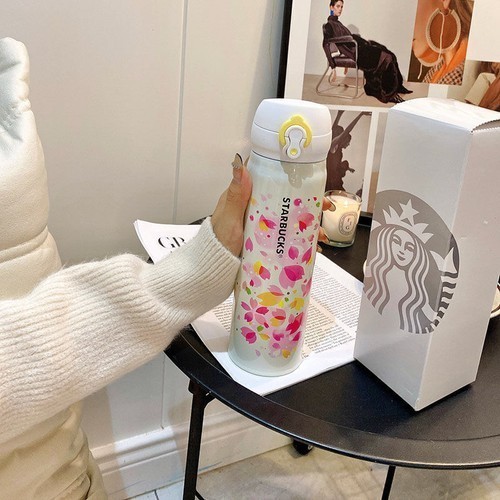 Starbucks Simple Romantic Cherry Blossom Insulated Mug Car Gifts Mug 17OZ/500ML