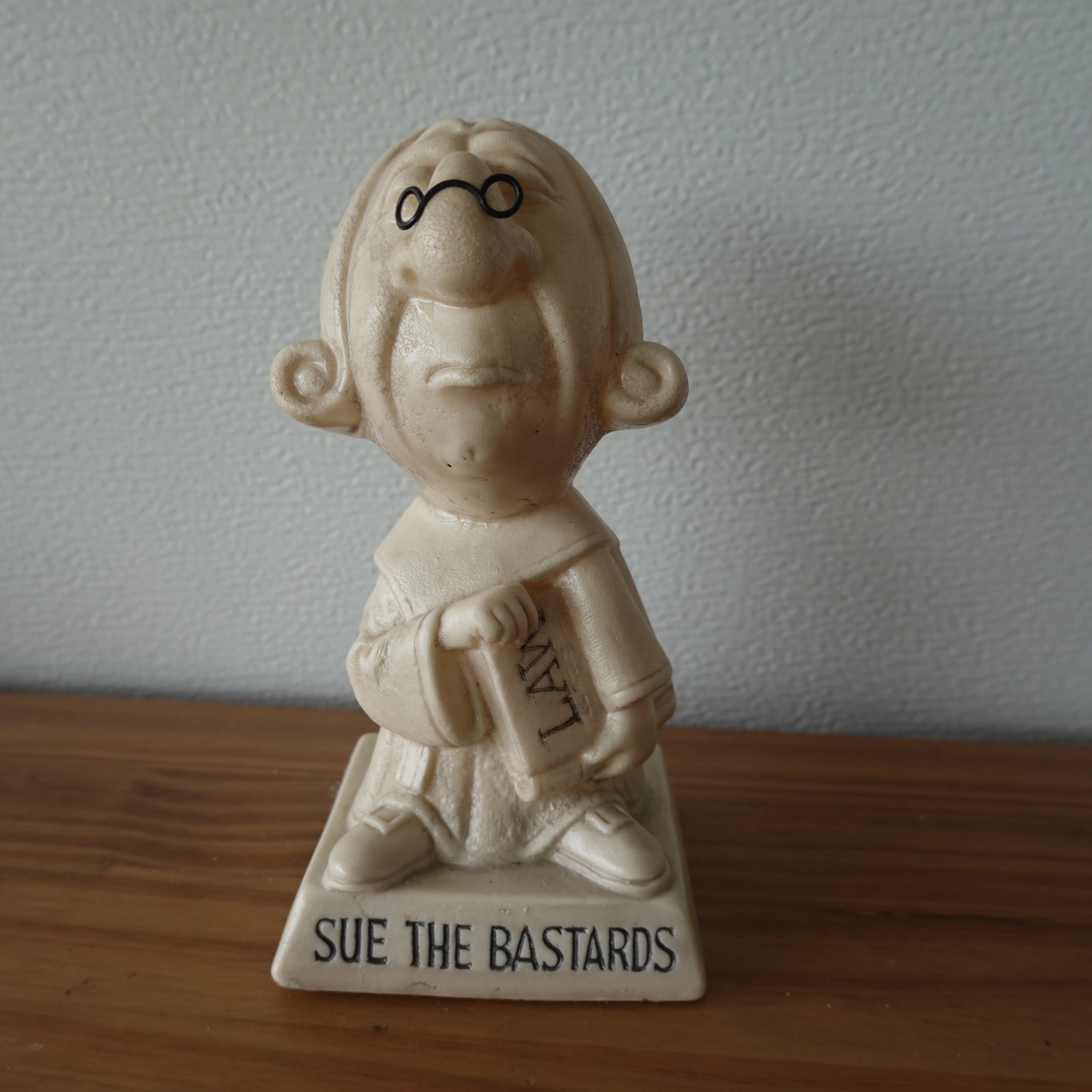 Vintage 1970s Russ Berrie “Sue The Bastards” Lawyer Figurine ” Humor Decor