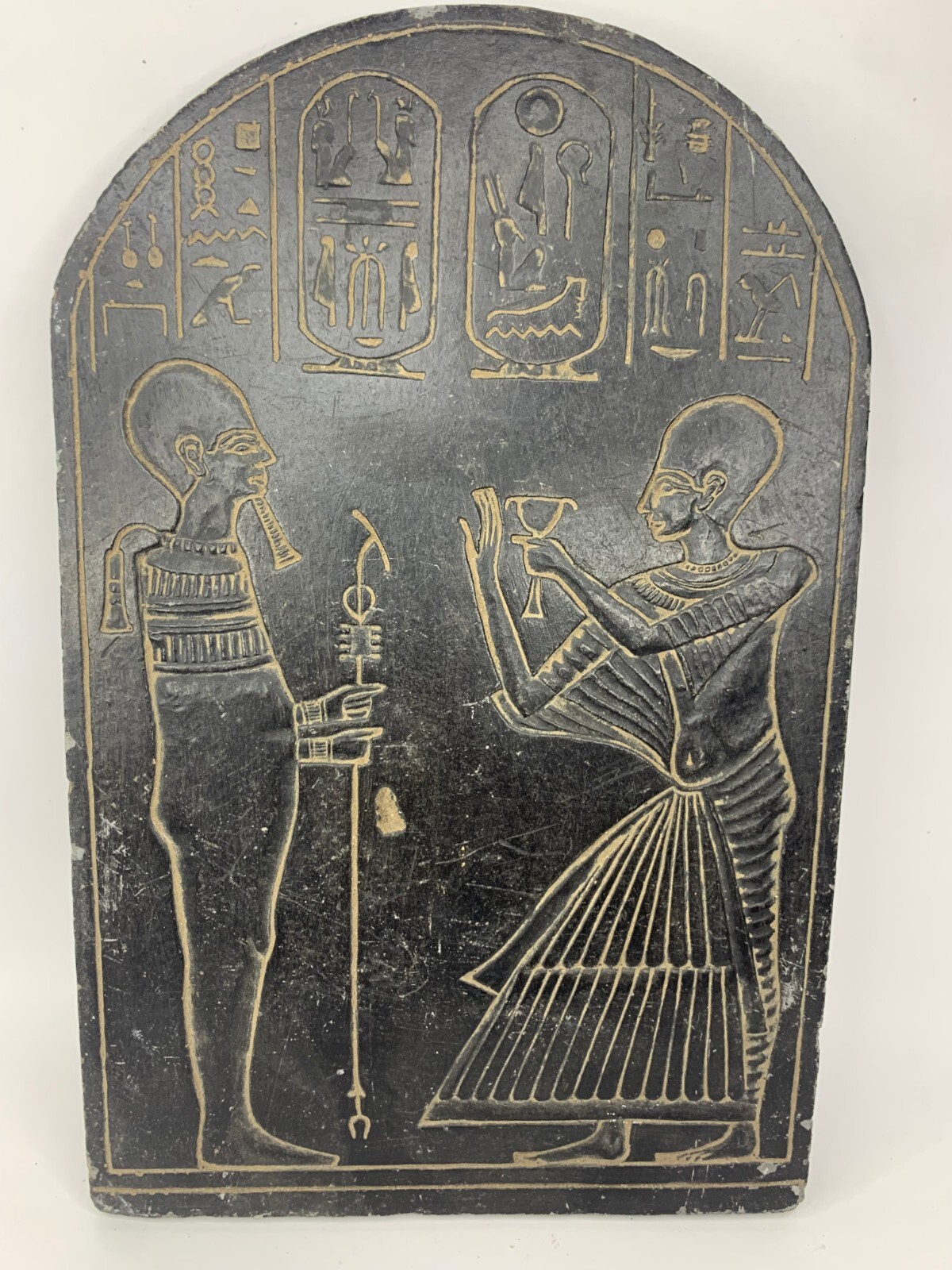 RARE ANTIQUE ANCIENT EGYPTIAN Stela Heavy Stone God Imhotep Luck Hieroglyphic