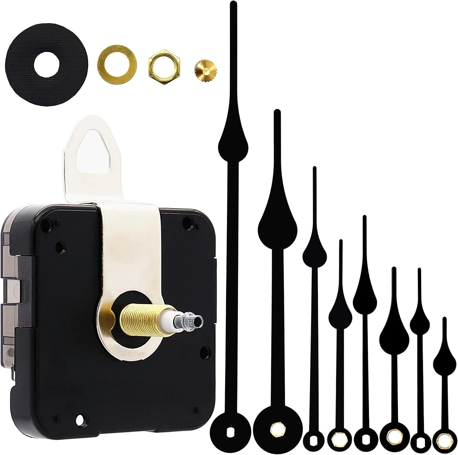 Complete DIY Clock Movement Kit – High Torque, Long Shaft & Hands Included
