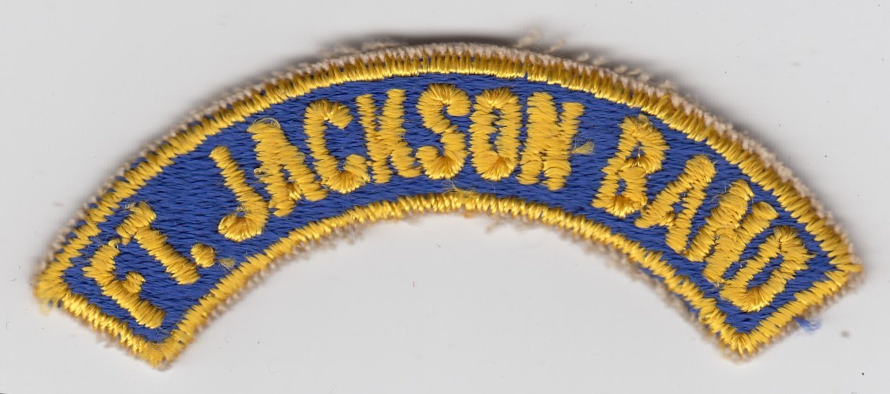 Vintage US Army Ft Jackson Band Shoulder Scroll Tab Patch Insignia Cut Edge Fort
