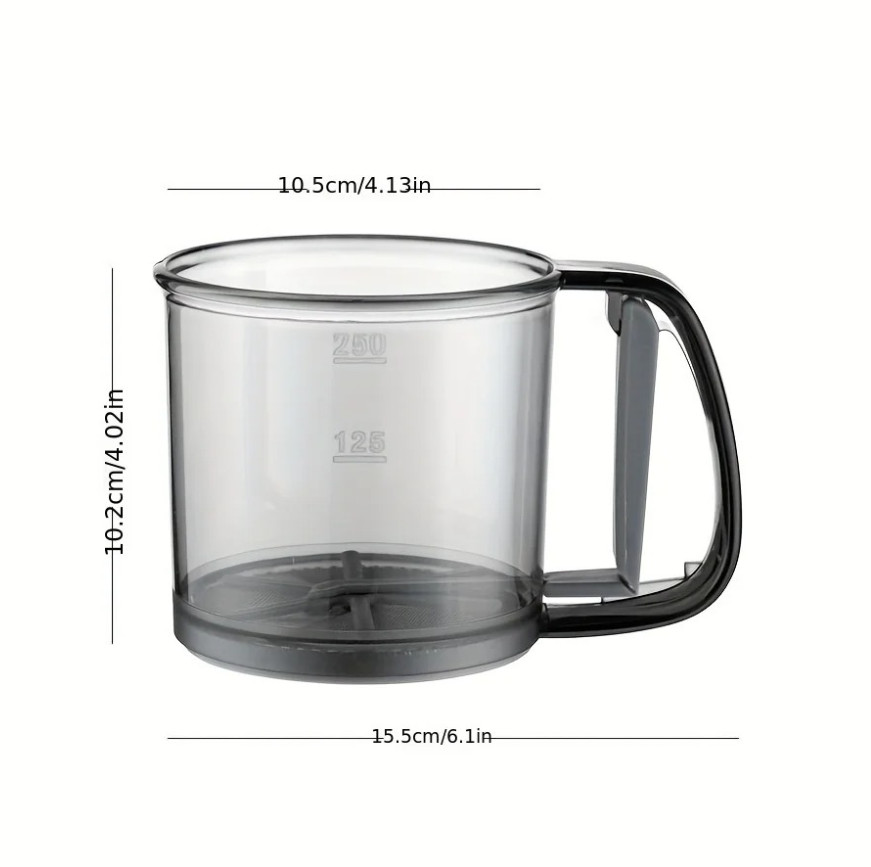 1pcs Semi-Automatic Flour Sifter – Transparent Hand Press Baking Sieve – NEW