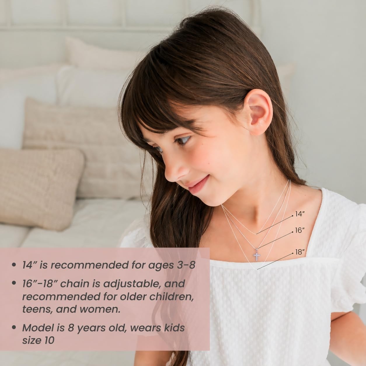 Sterling Silver First Communion Necklace for Girls
