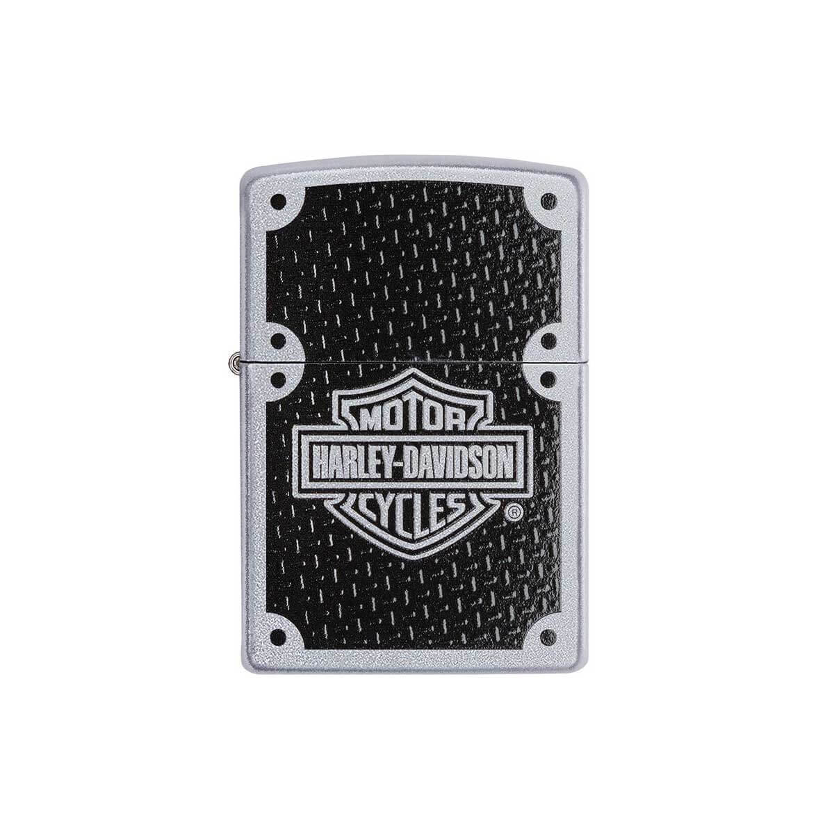 Zippo Windproof Lighter Harley Davidson Bar and Shield Woven Carbon Fiber 24025