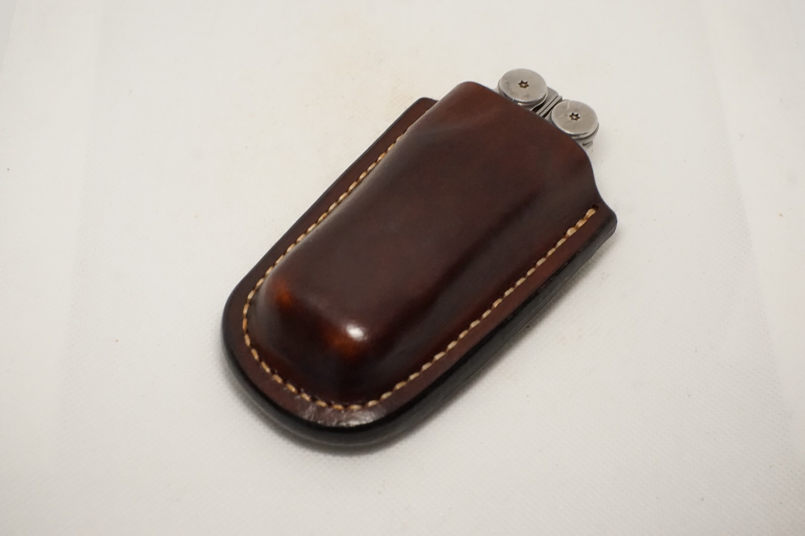 Leatherman wave plus leather sheath handmade dark brown color. Sheath only.