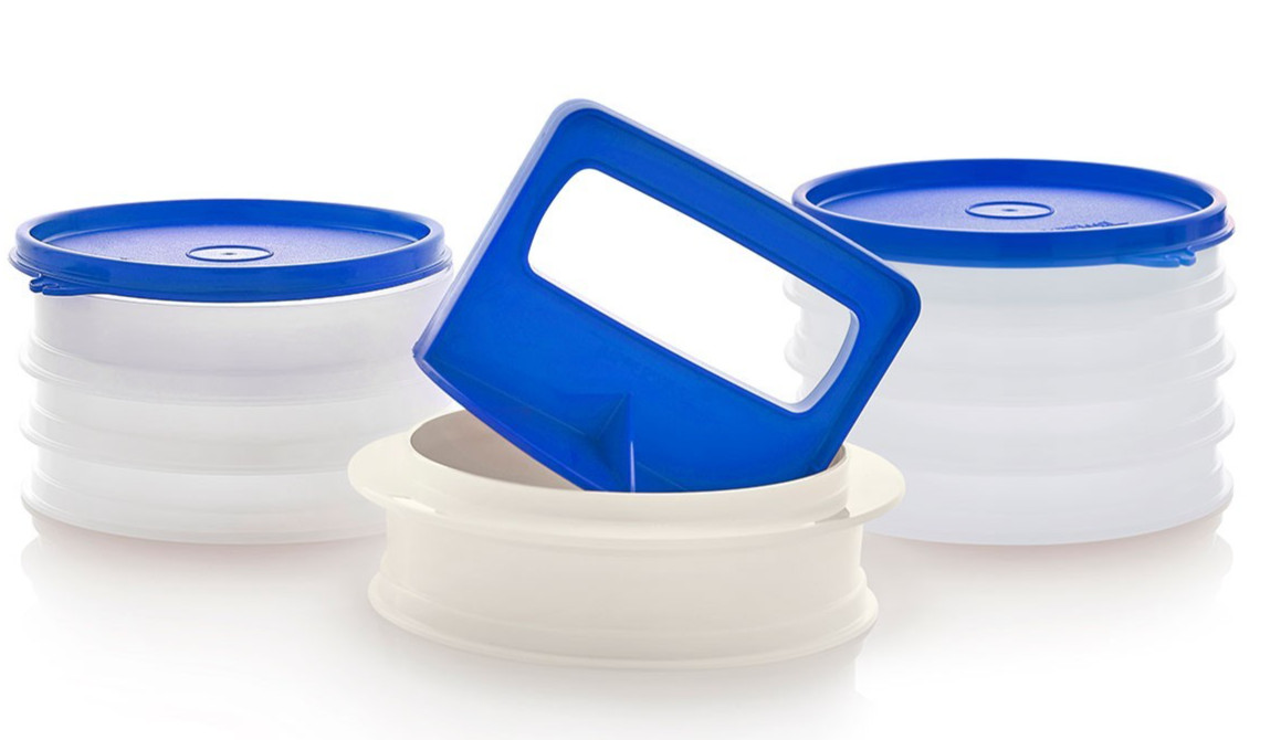 TUPPERWARE LARGE HAMBURGER PRESS & KEEPERS SUPER SET! 8, 3/4 POUND BURGERS NEW