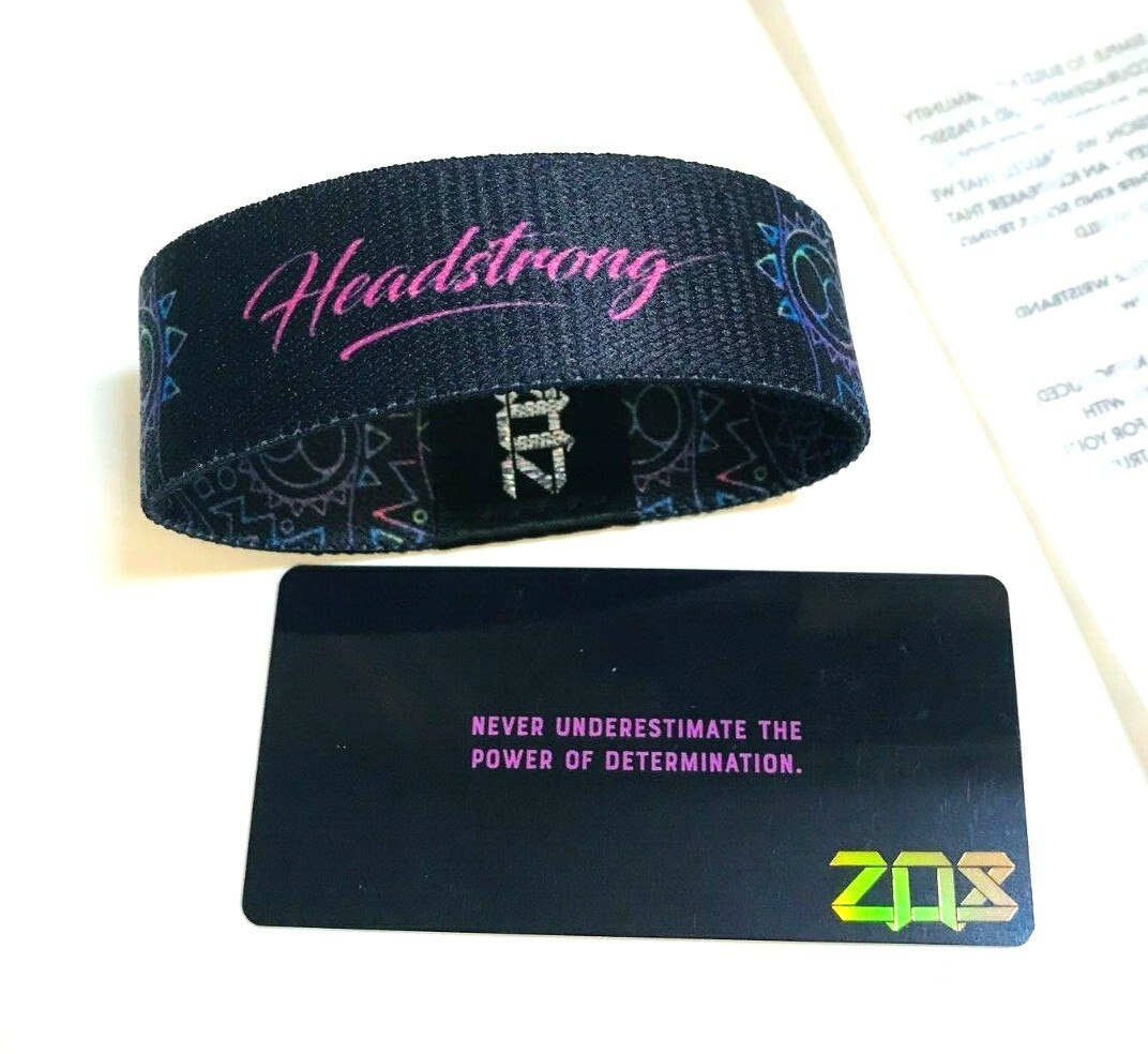 ZOX **HEADSTRONG** Silver Strap medium NIP Wristband w/Card RETRO 10