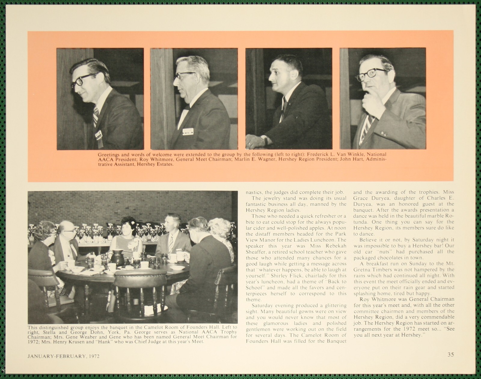 AACA Antique Auto Eastern Meet Highlights Hershey Vintage Pictorial Article 1972