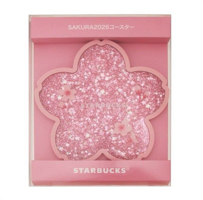 Starbucks SAKURA 2026 Coaster Shiny Pink Cherry Blossom NEW