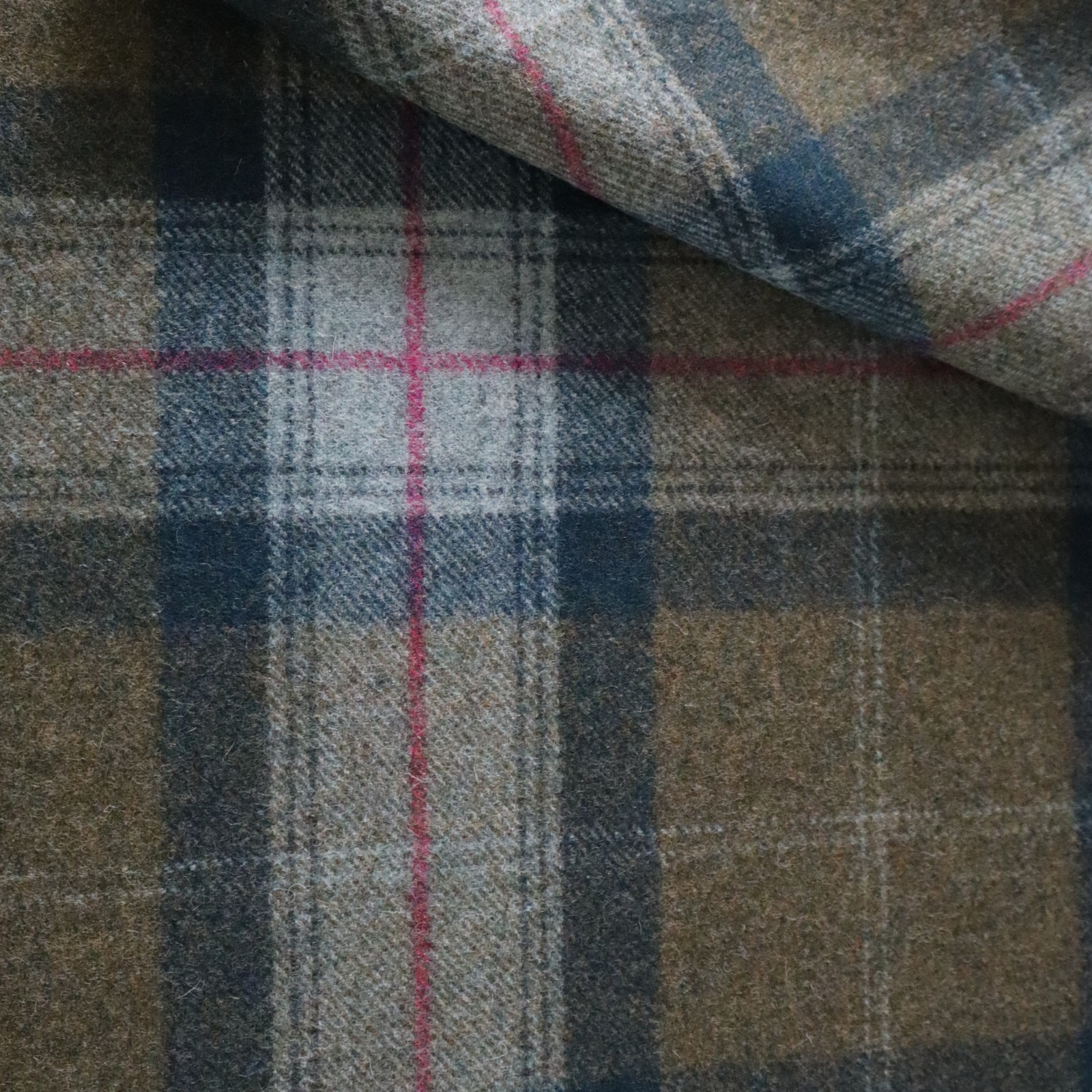 Vtg Architex Wool Upholstery Fabric “Thornton Juniper” Plaid, Blue, Green 1.5 yd