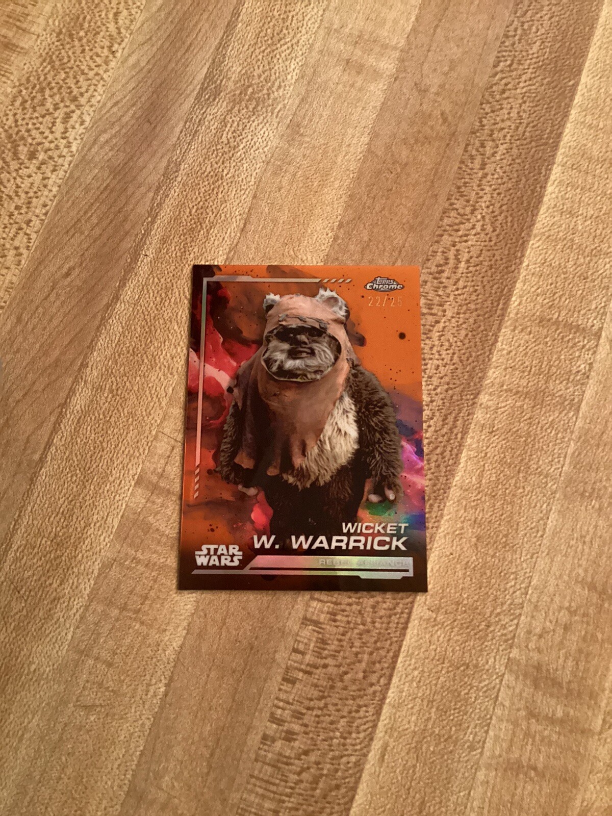 2024 TOPPS CHROME STAR WARS WICKET W. WARRICK BASE #123 ORANGE PARALLEL 22/25