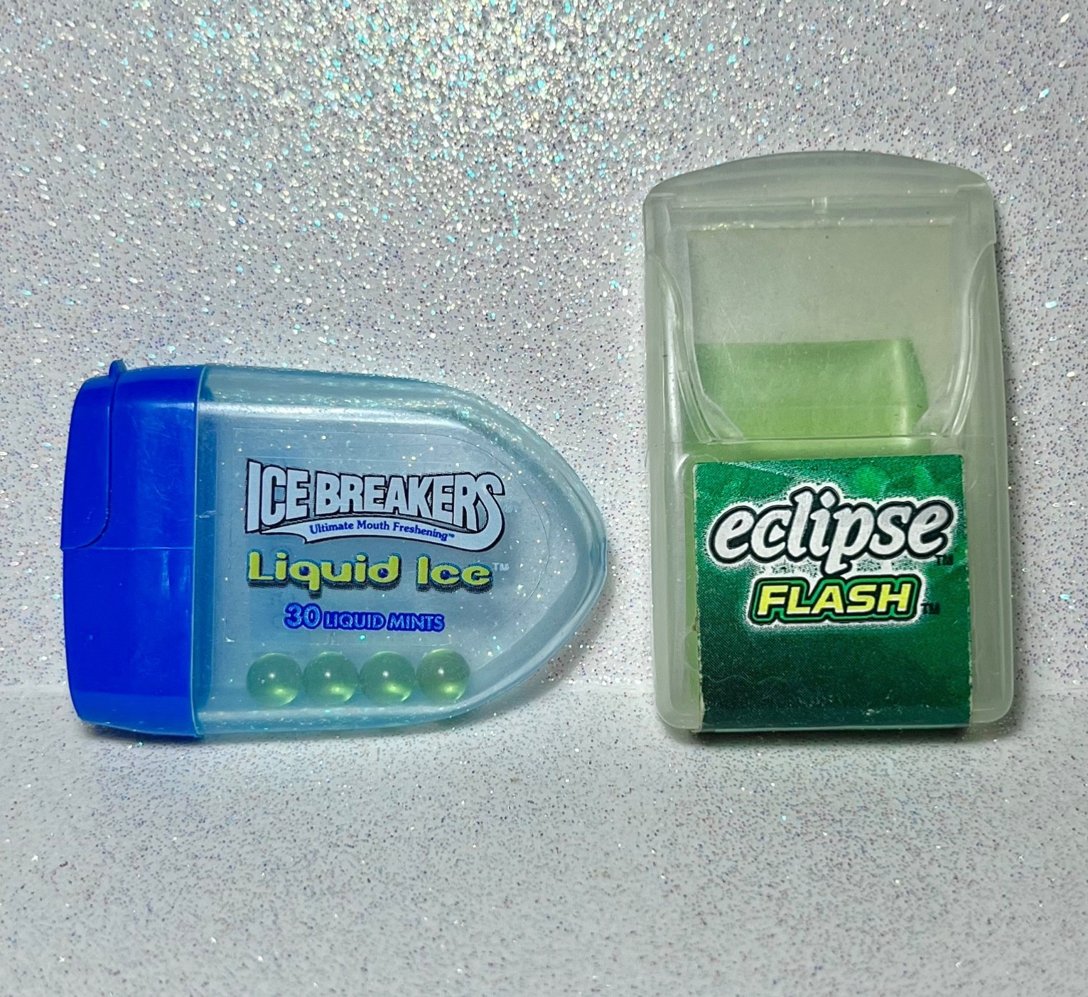 Ice Breakers Liquid Ice + Eclipse Flash Strips Collectible Containers Vtg Y2K