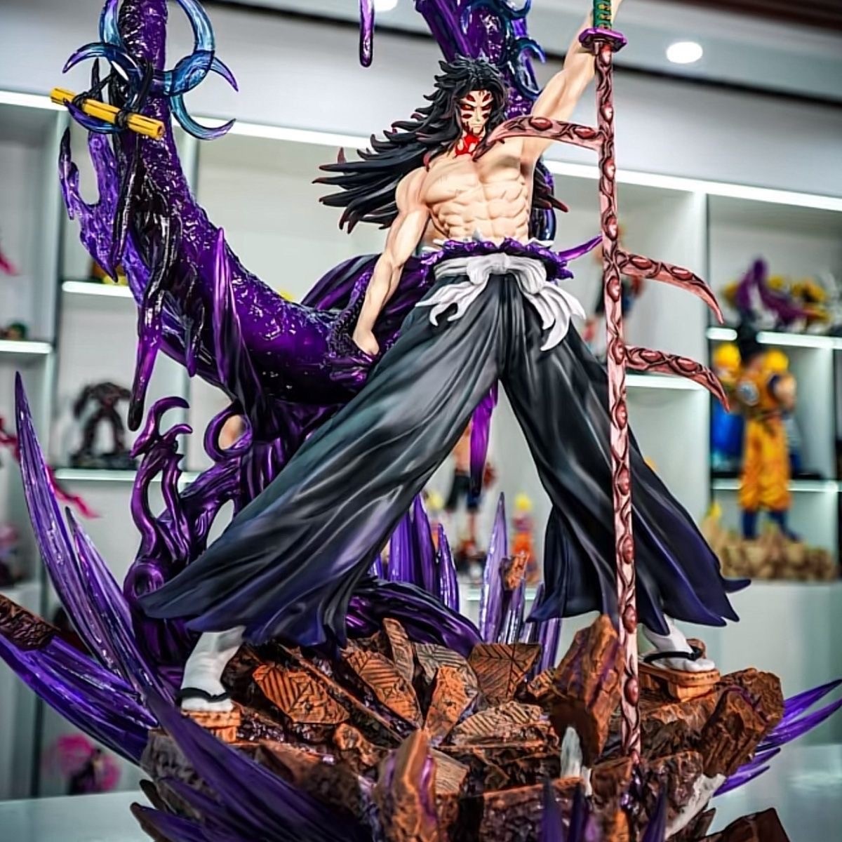 Demon Slayer: Kimetsu no Yaiba Kokushibo Statue LED Figure Model Collectibles
