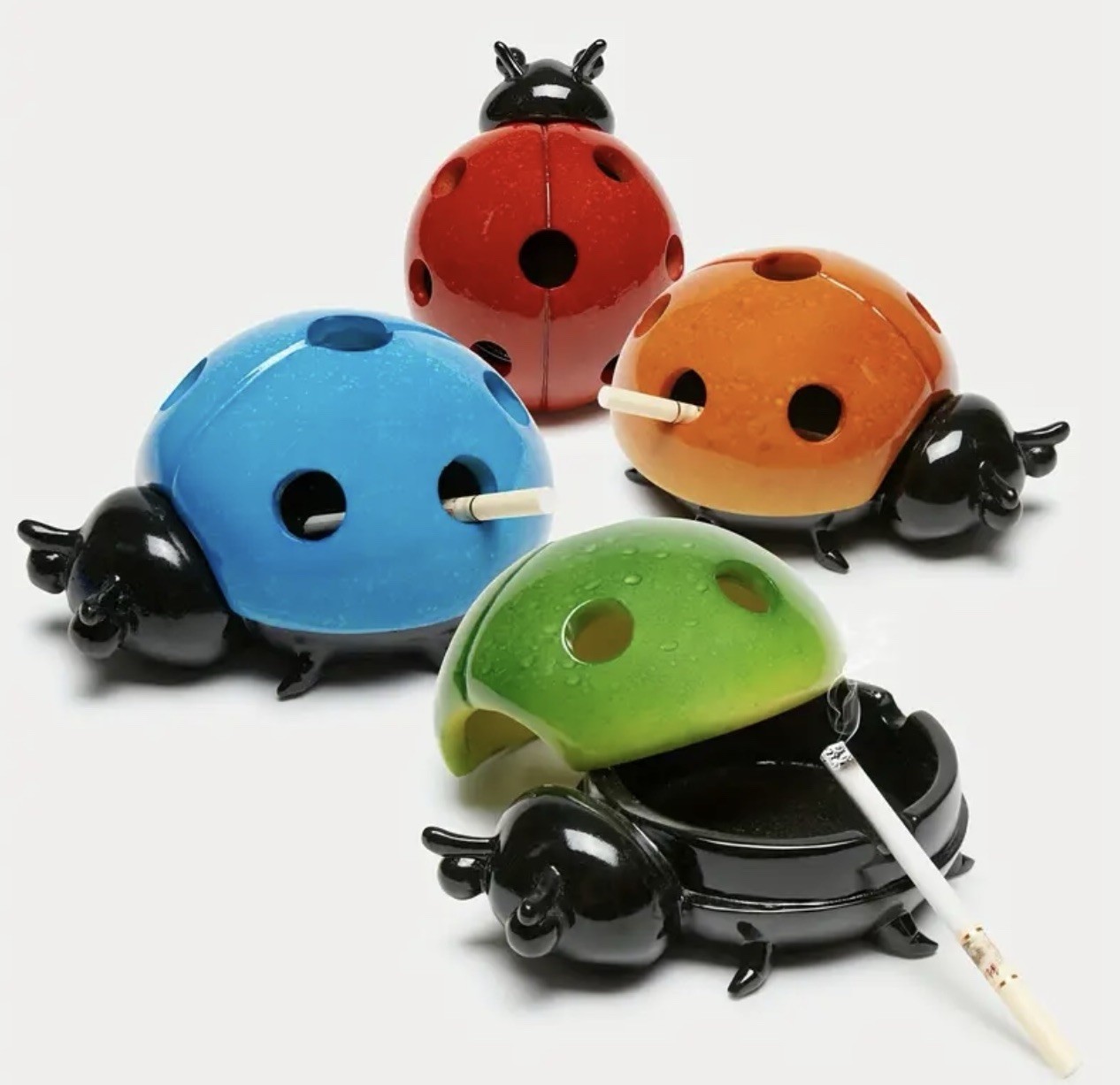 Ladybug Resin Ashtray ORANGE, Easy Clean Design, Trinket Dish, Keys, 4 Colors