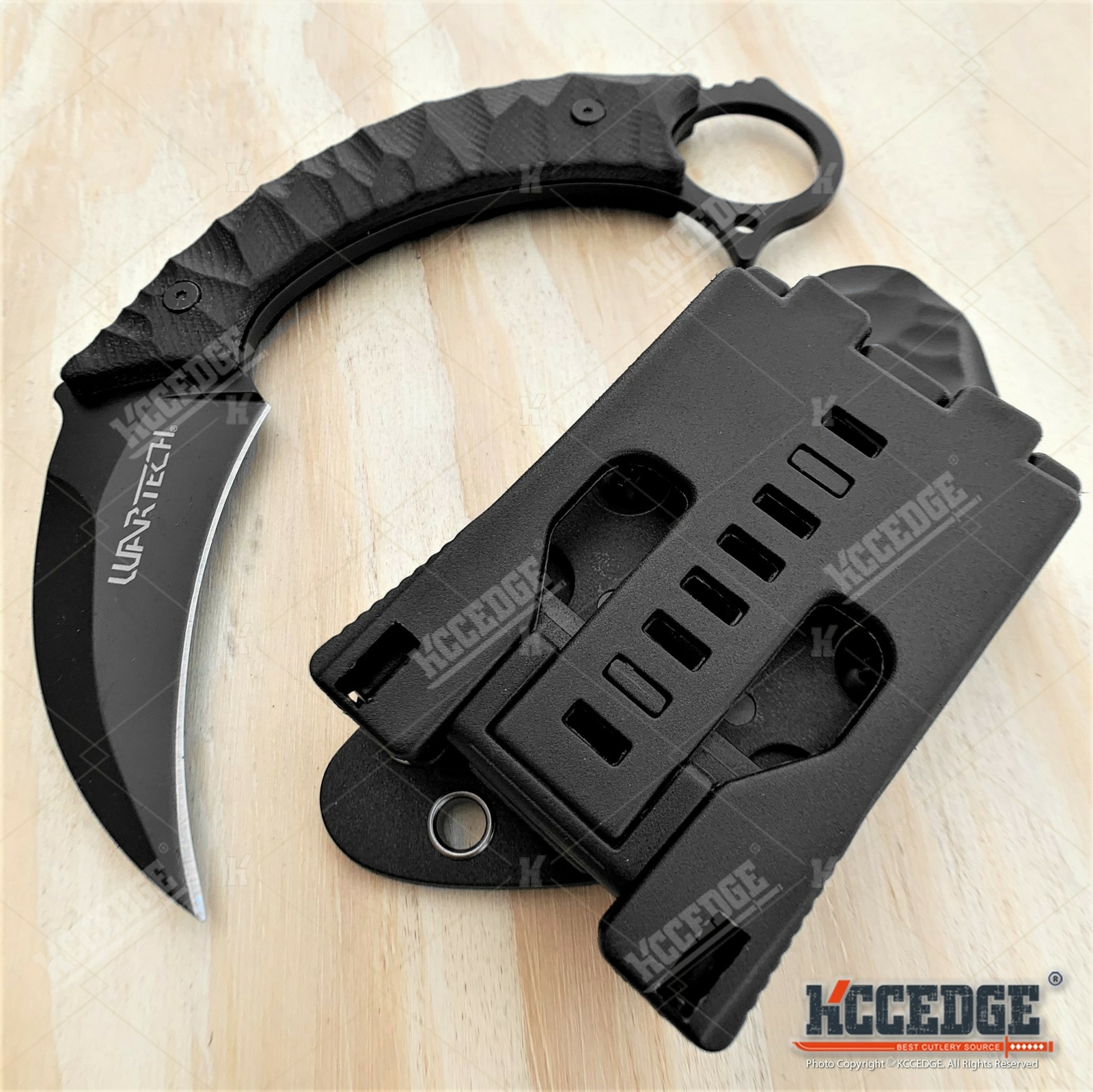 6.5″ Karambit Fixed Blade Knife Full Tang G10 Kydex Molle Clip Survival Knife