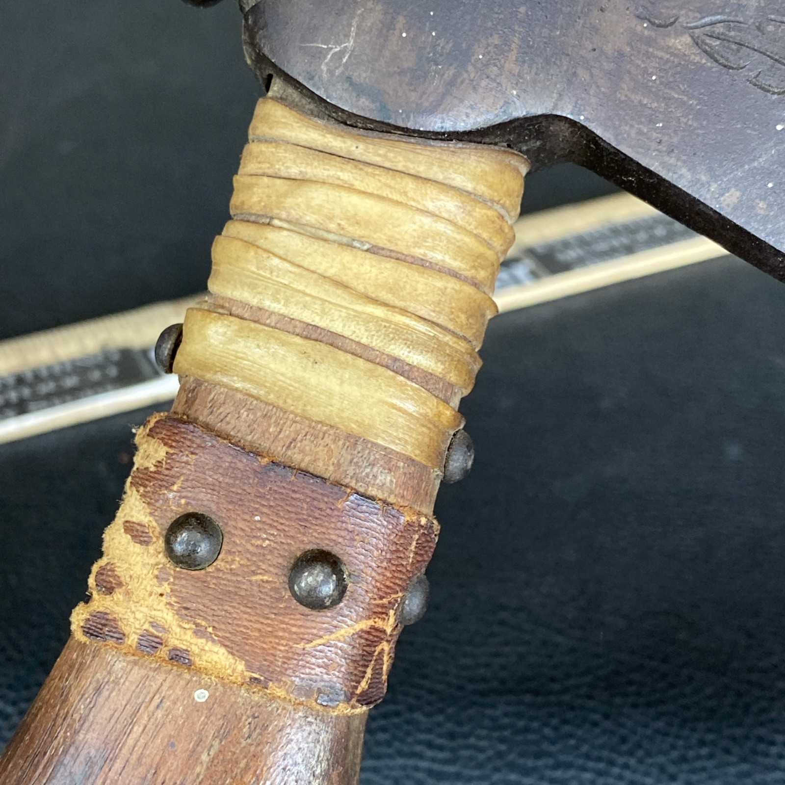maybe Reproduction? Native American Plains Pipe Tomahawk Engraved Glass Beads