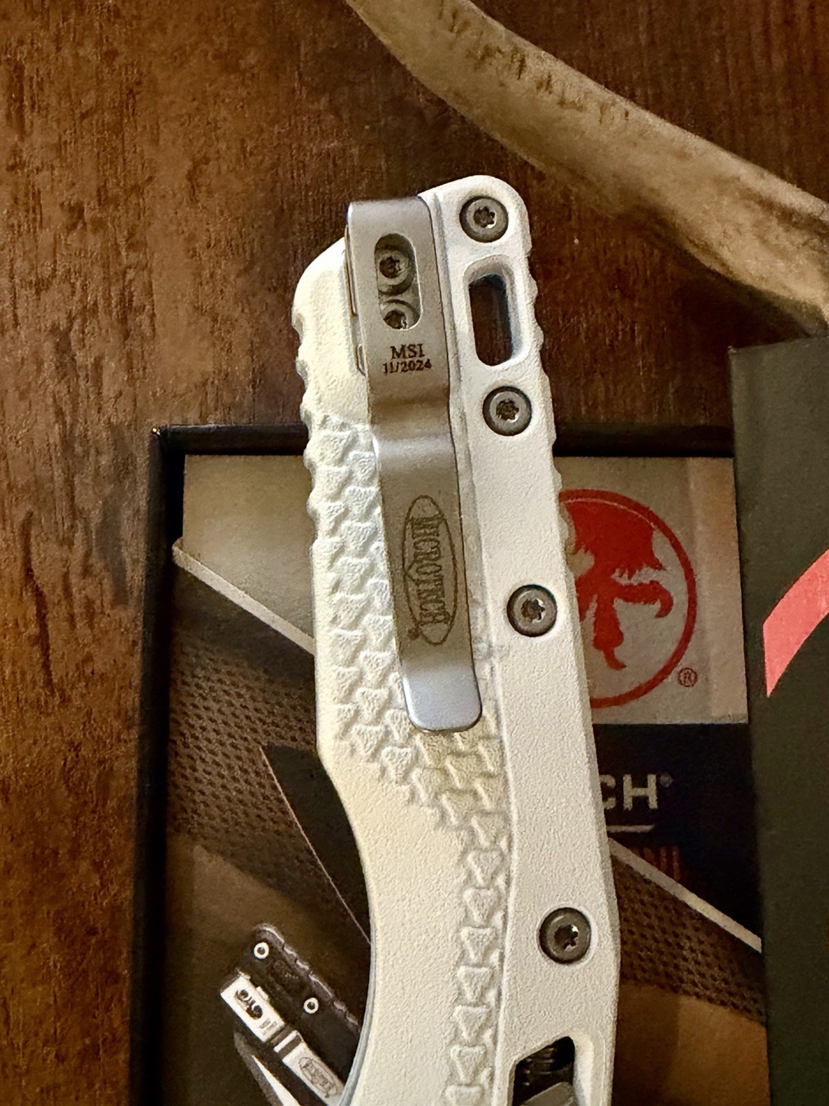 Microtech MSI White/Blue Cerakote Ram-Lok