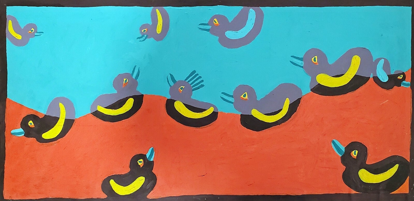 Punk Rubber Ducky Study 3 5 x 7 Pop Art Print Duck Collectible by Artist KSams