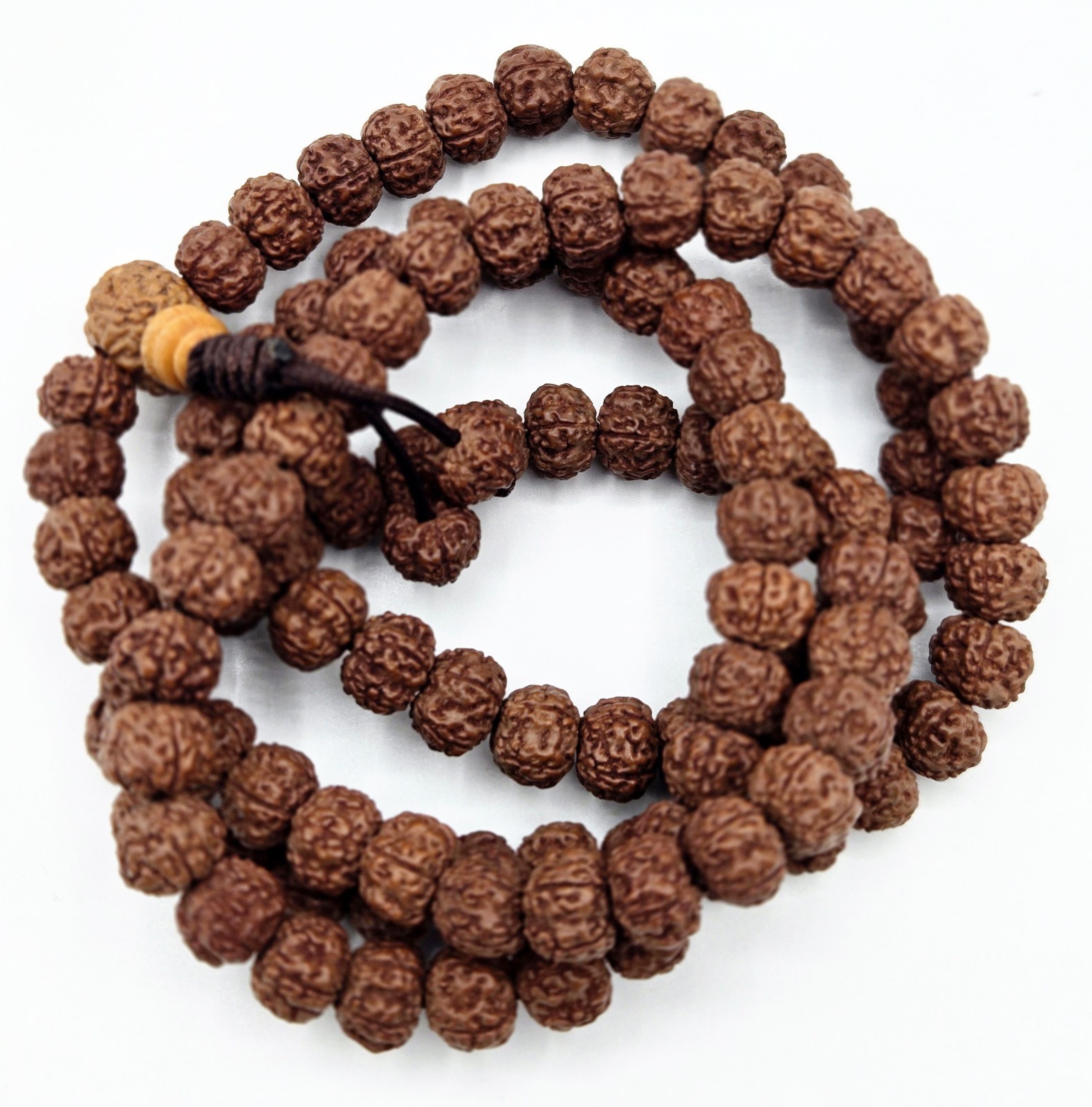 8mm Genuine Rudrakshya Mala Nepal. 108 Beads Real Rudraksha Japa Mala Original.