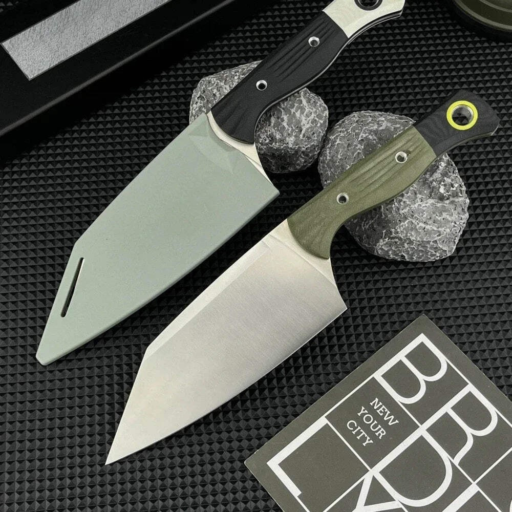Station 4010BK Style Fixed Blade Kitchen Knife 6″ Clip Point D2 G10 Sheath