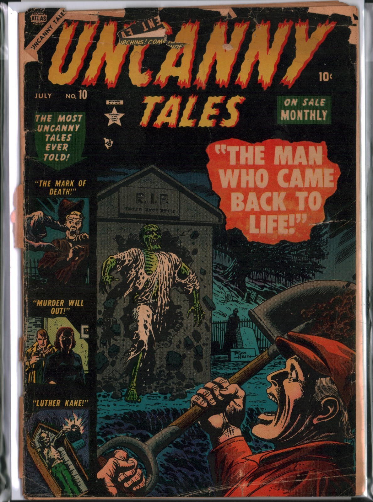 UNCANNY TALES #10 Pre Code Horror Russ Heath (1953) Atlas Comics POOR (0.5)