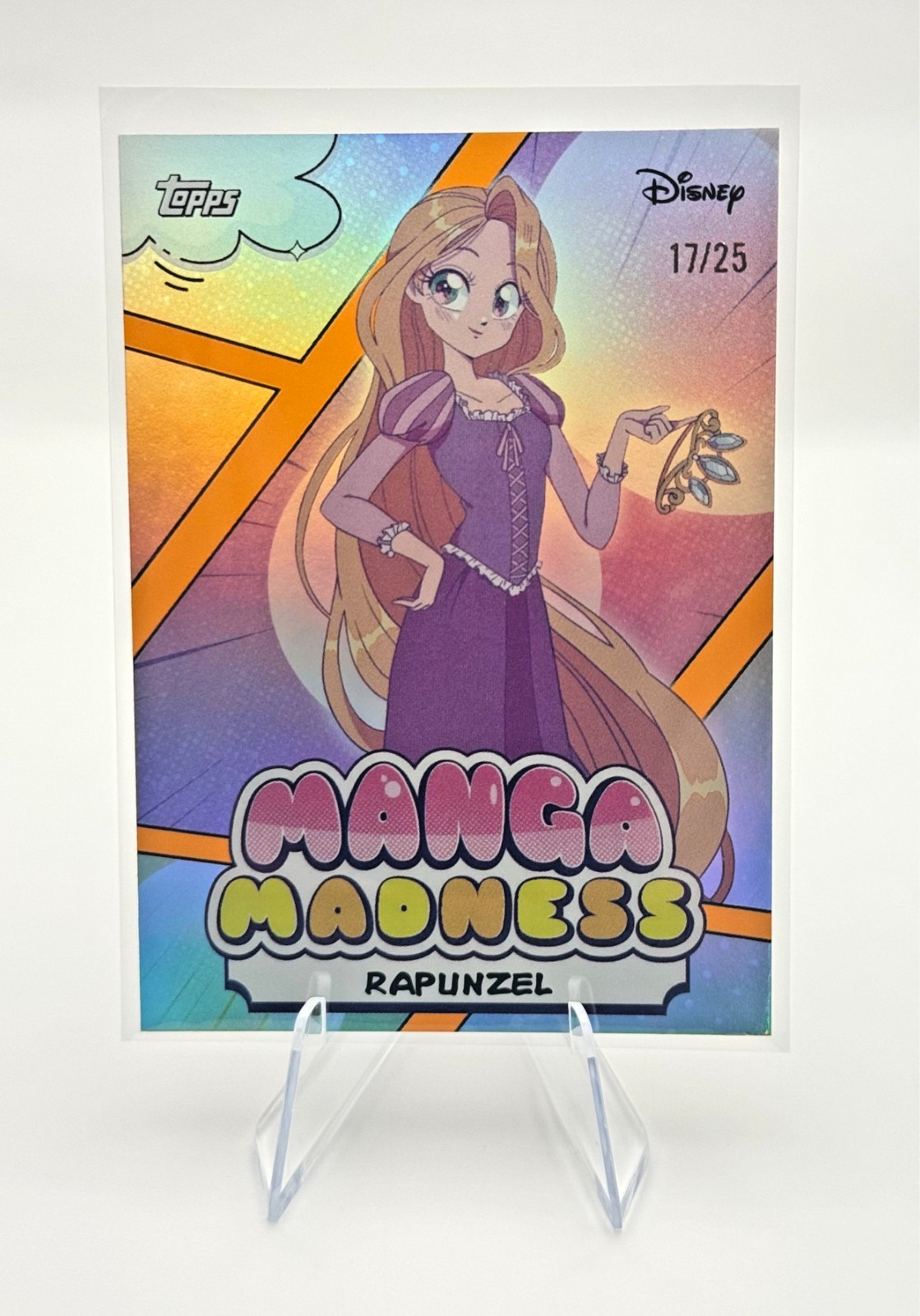 2026 Topps Disney Neon Rapunzel Manga Madness Orange Refractor /25 MM-13